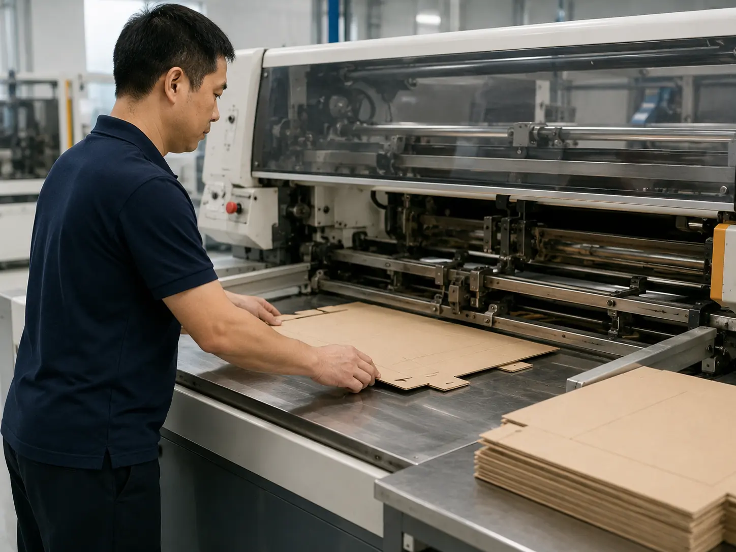 Paper packaging production line for printing die cutting and assembly