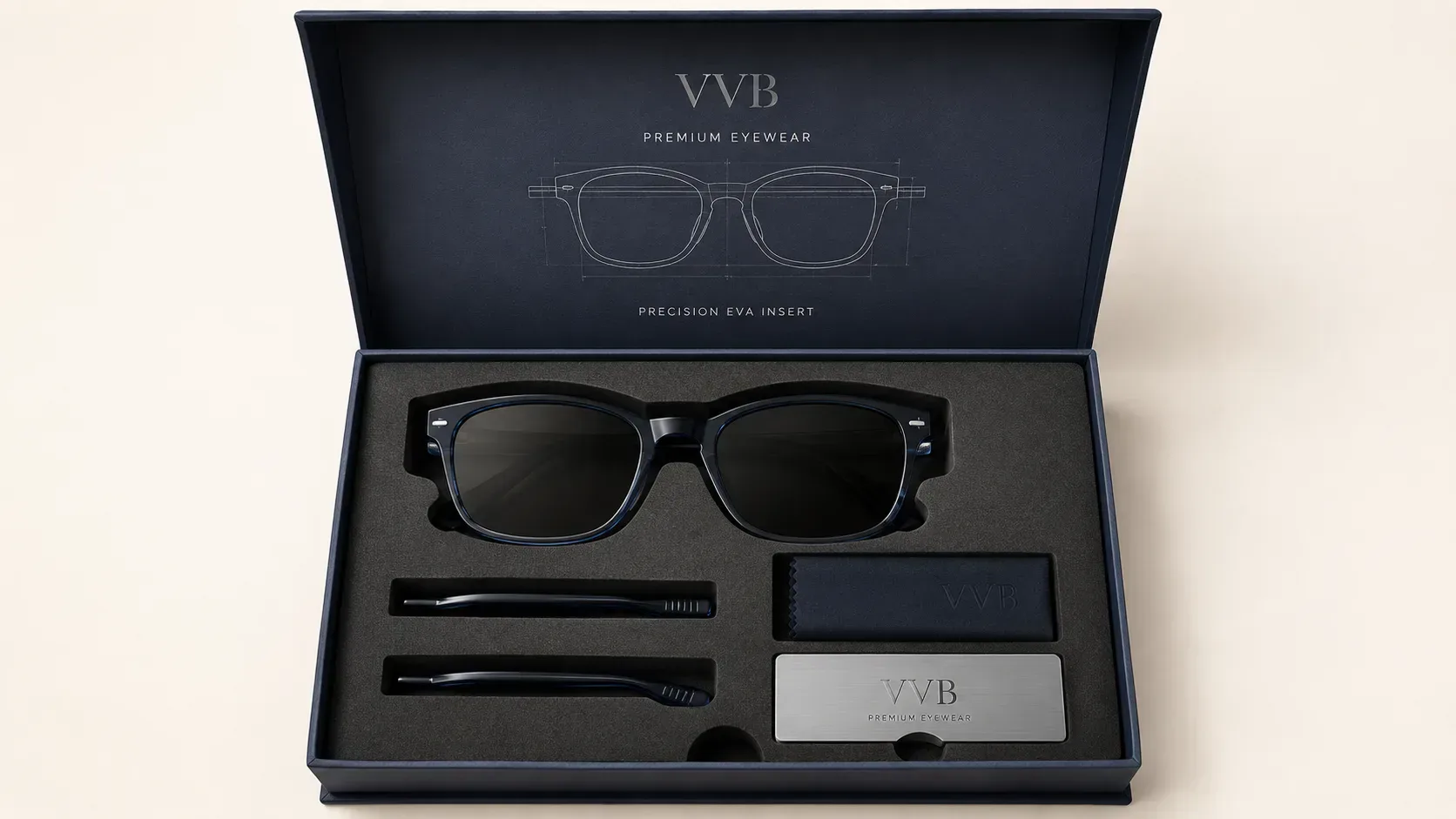 EVA foam insert for premium fashion accessory packaging.