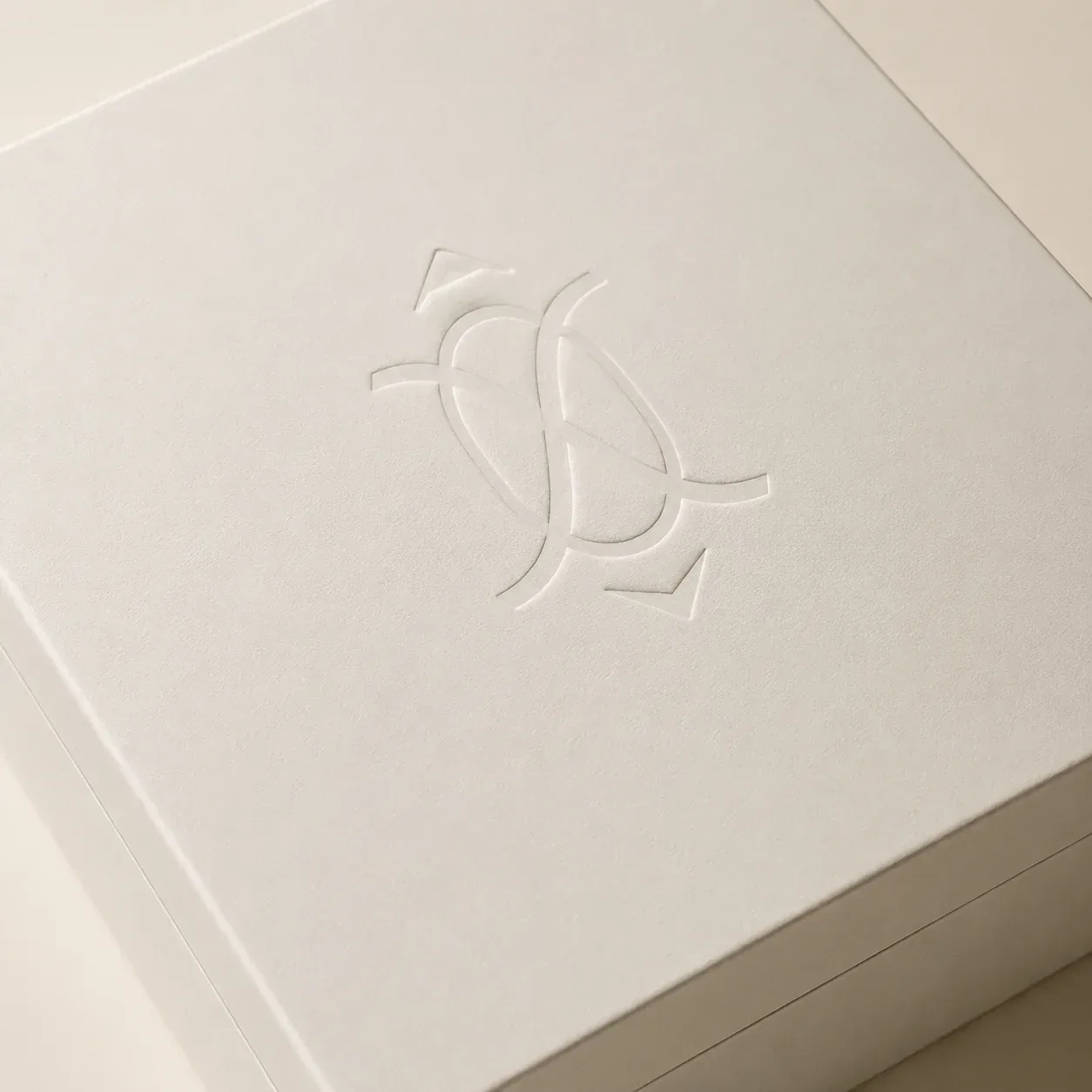 Blind embossing on apparel packaging