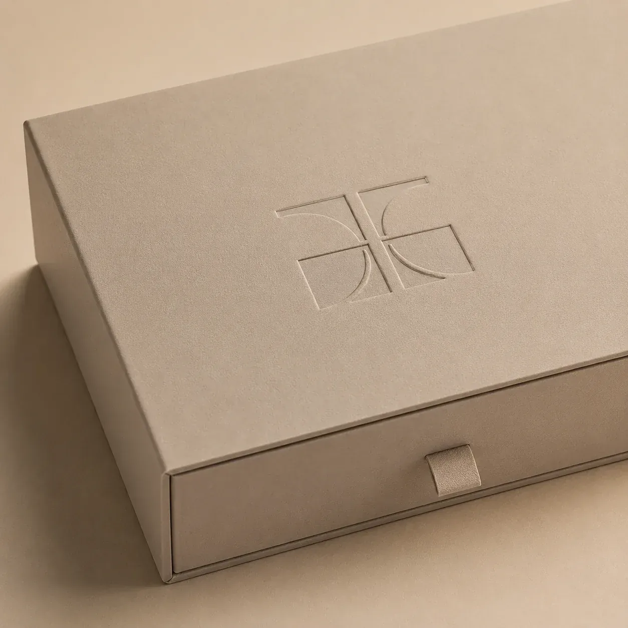 Debossing on apparel packaging