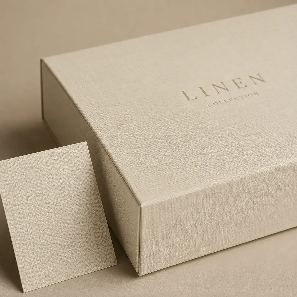 Linen texture on apparel packaging