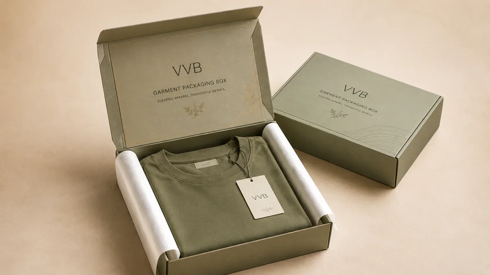 Garment packaging boxes for shirts dresses and folded clothing