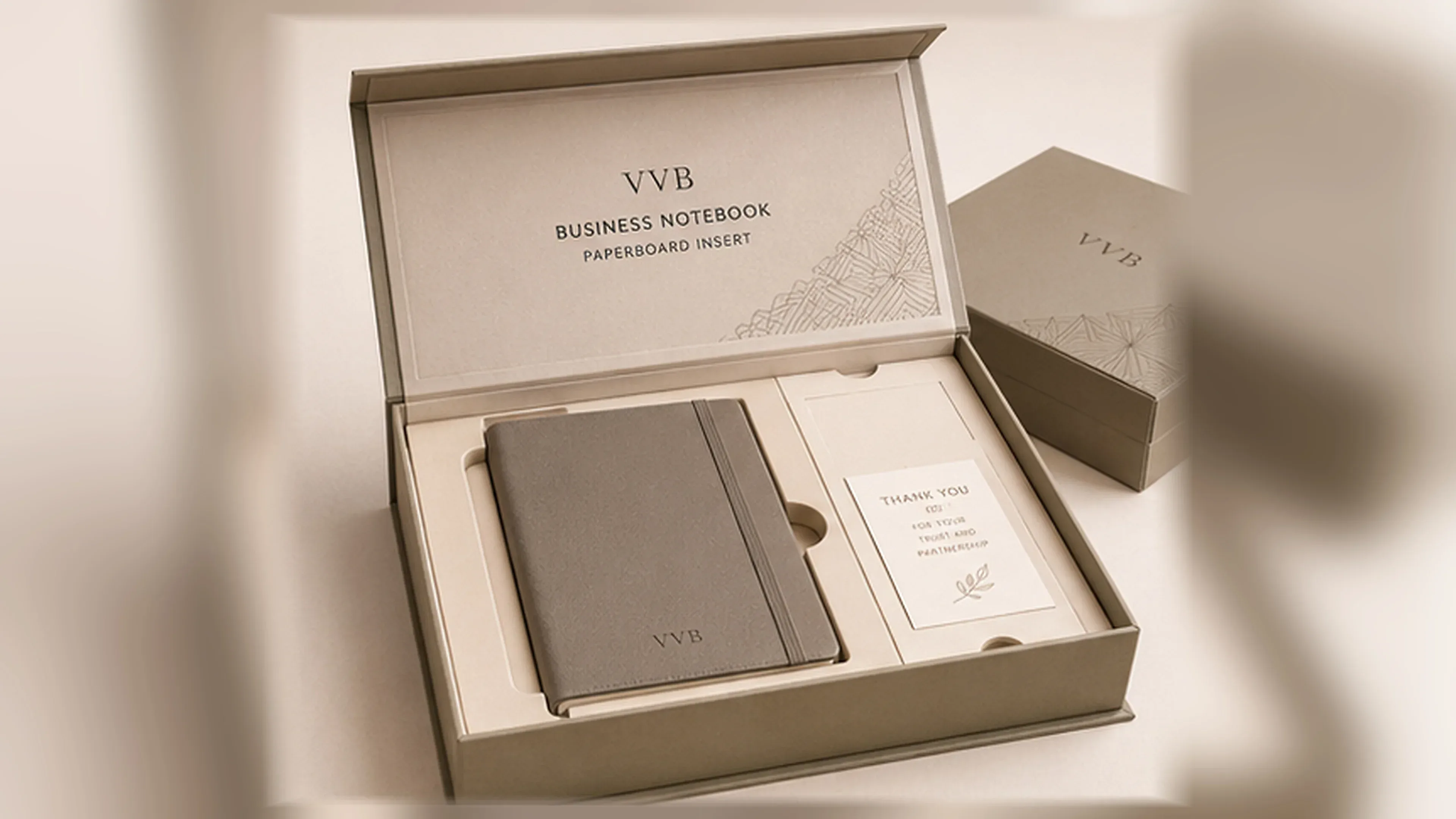 Paperboard insert for corporate gift boxes.