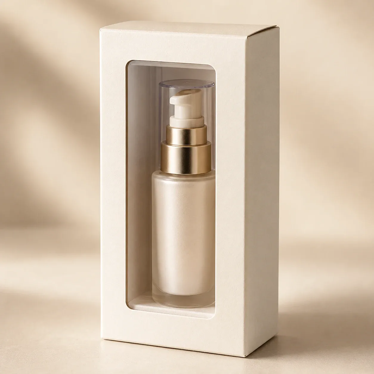Window patching on cosmetic packaging