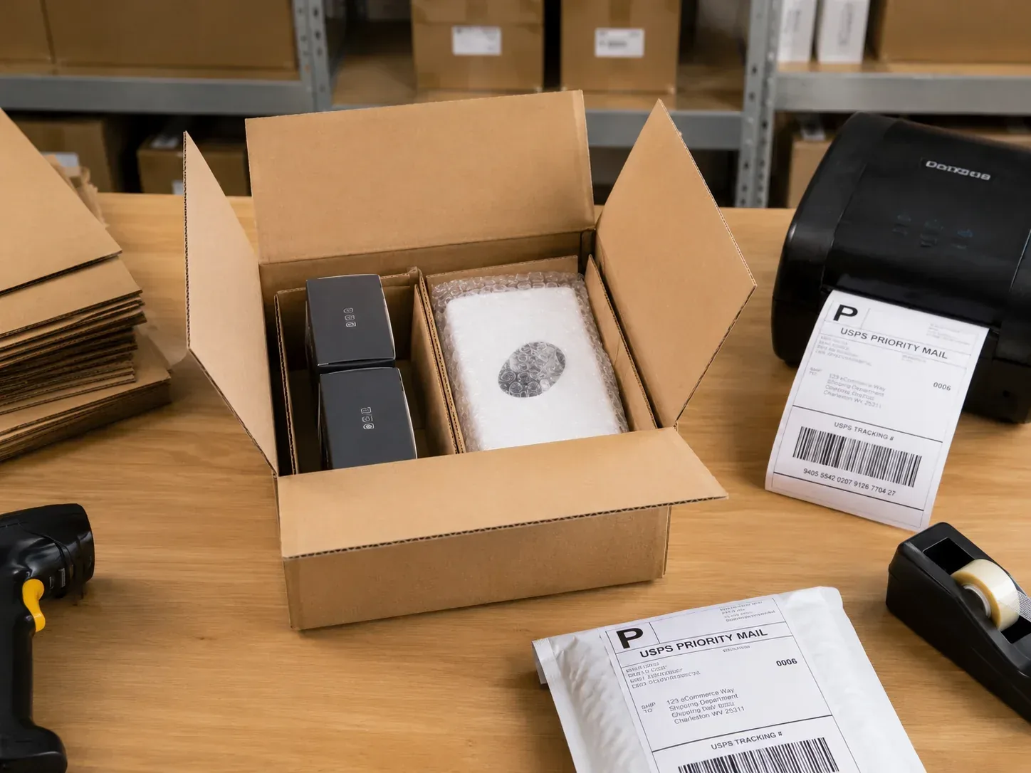 Marketplace seller packaging for fulfillment operations.