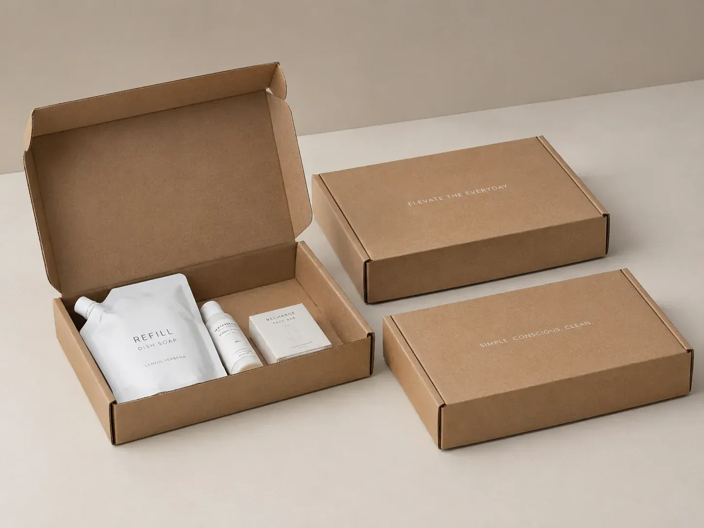 Compact product mailers for lightweight e-commerce fulfillment