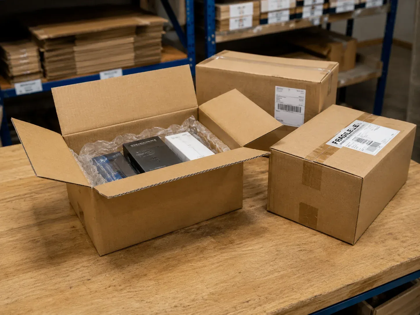 Corrugated shipping cartons for e-commerce fulfillment