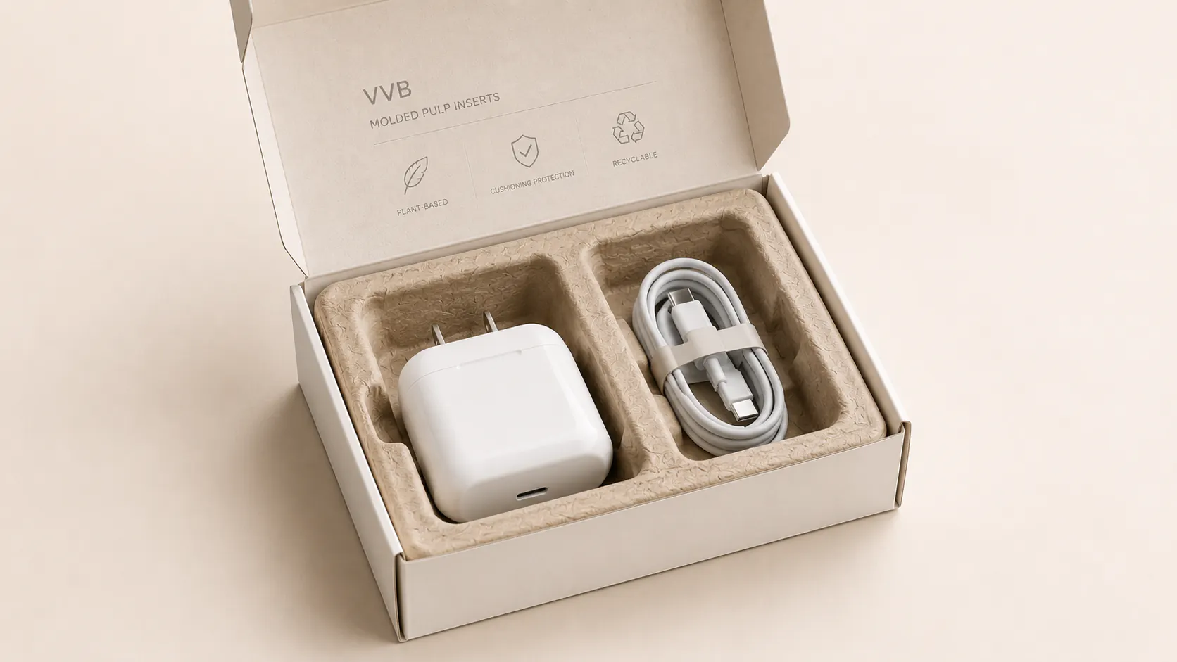 Molded pulp insert for electronic devices.