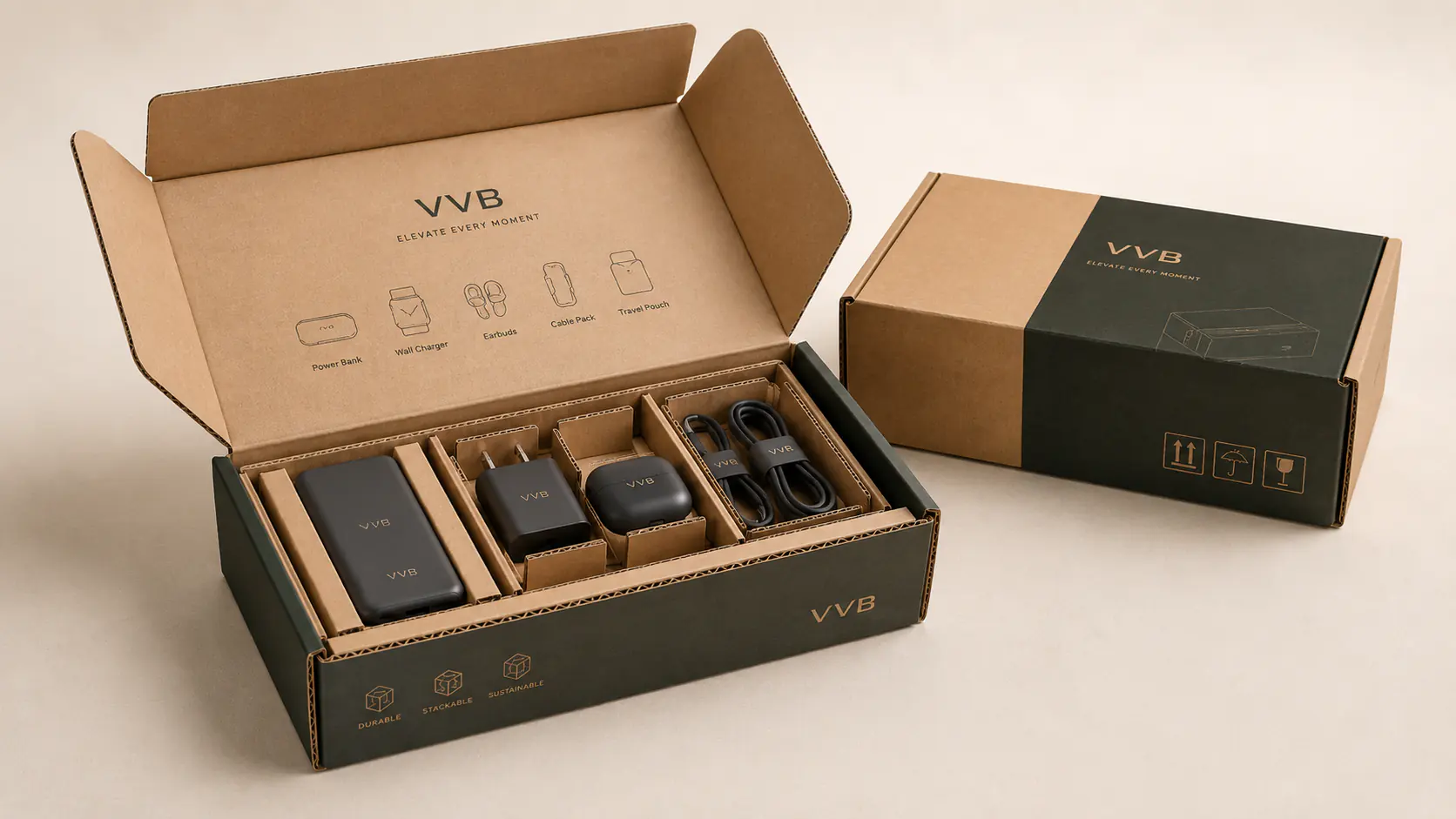 Folding cartons for chargers and electronic accessories.