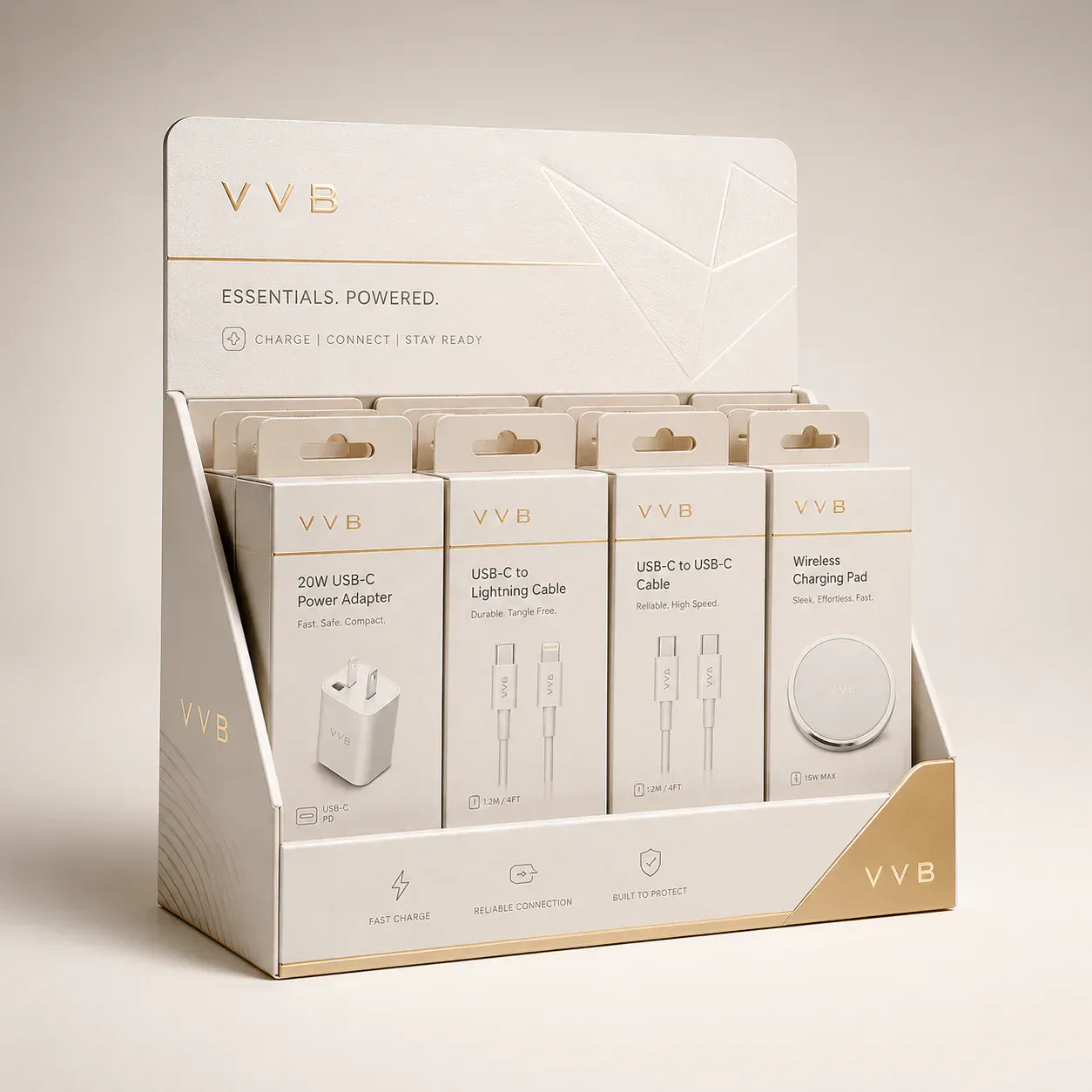 Retail display packaging for electronics and accessories