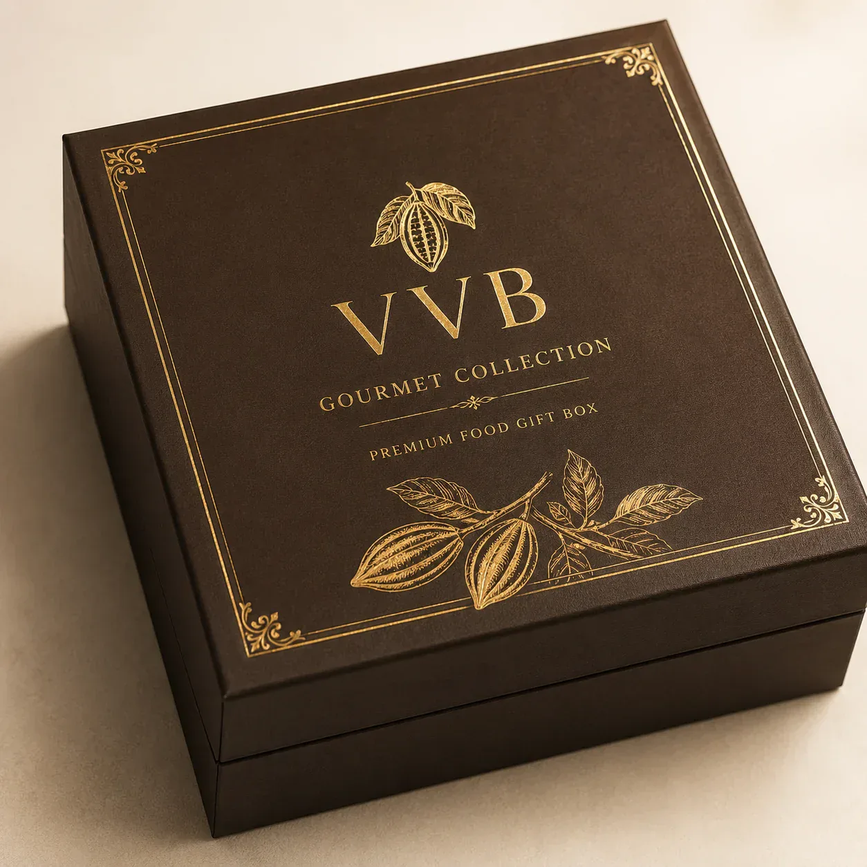 Gold foil stamping on matte black food packaging