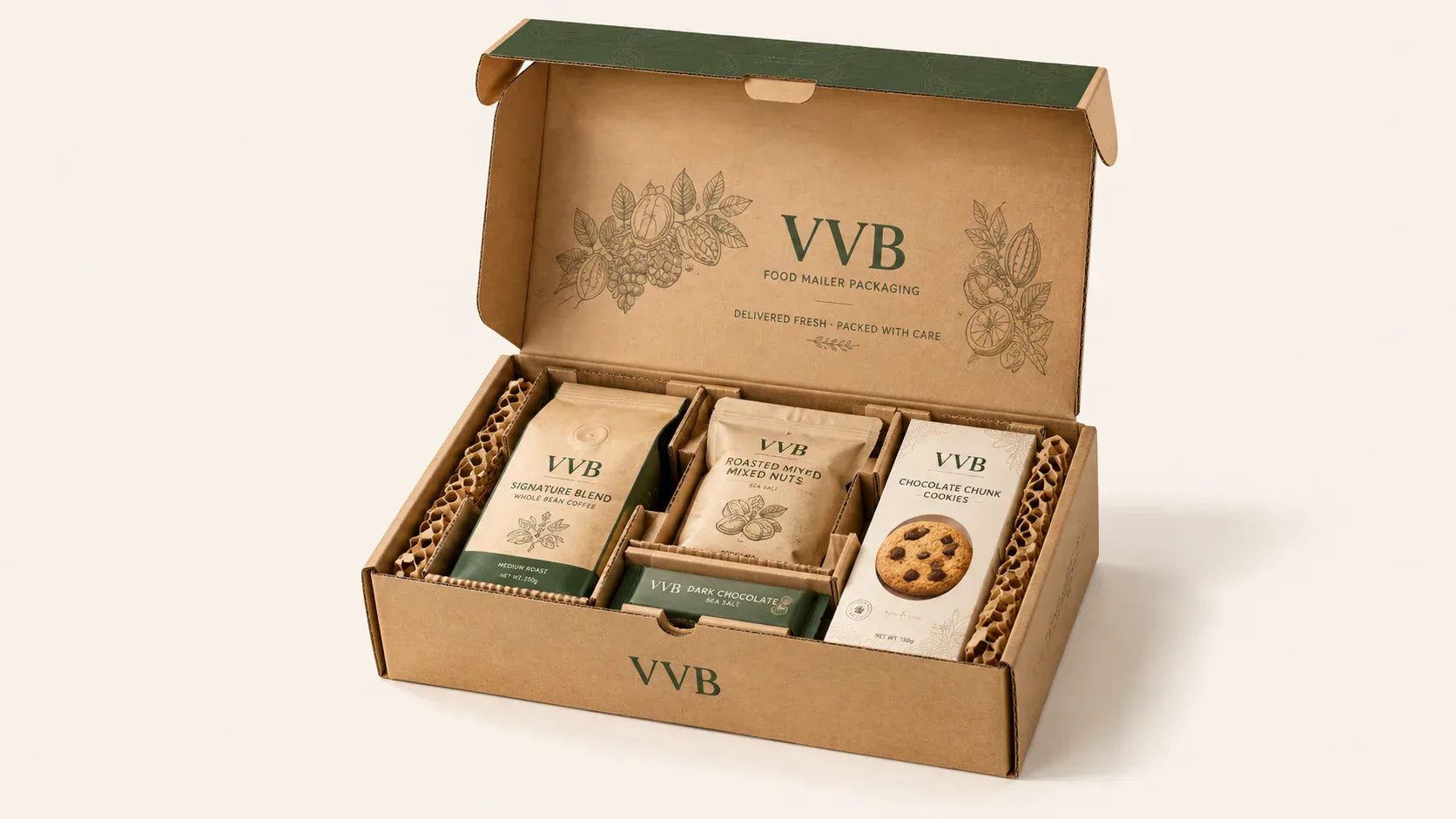 Food mailer boxes for subscription and online fulfillment.