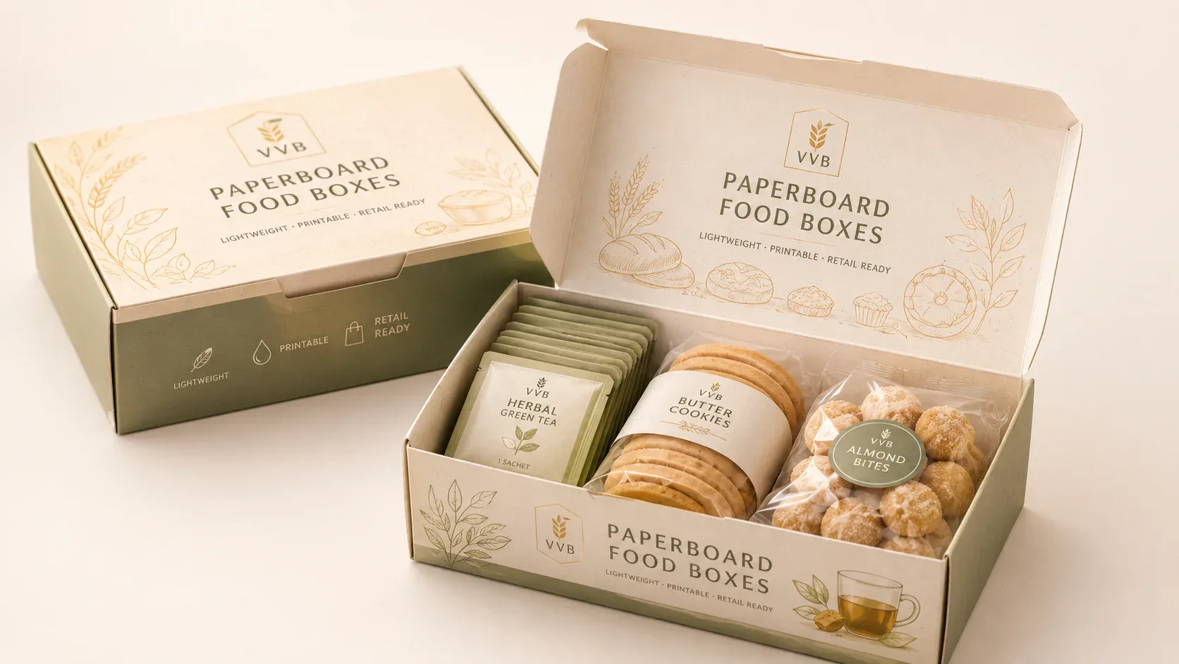Paper boxes for retail food packaging and folding cartons.
