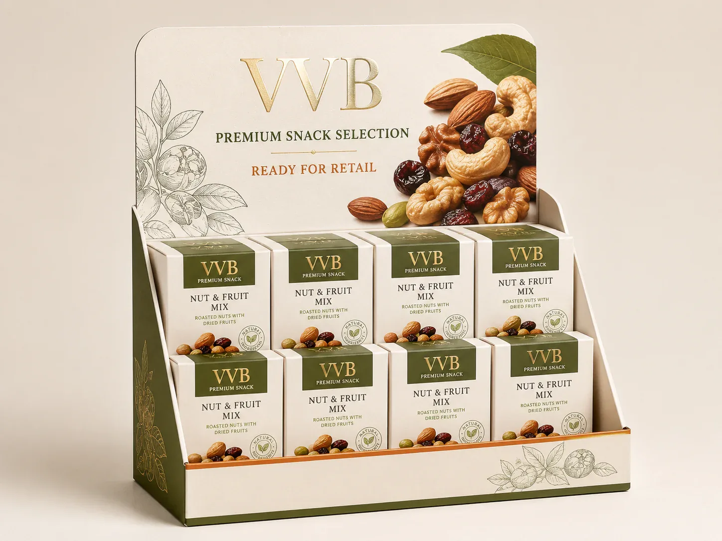 Retail display food packaging for shelf and promotion programs